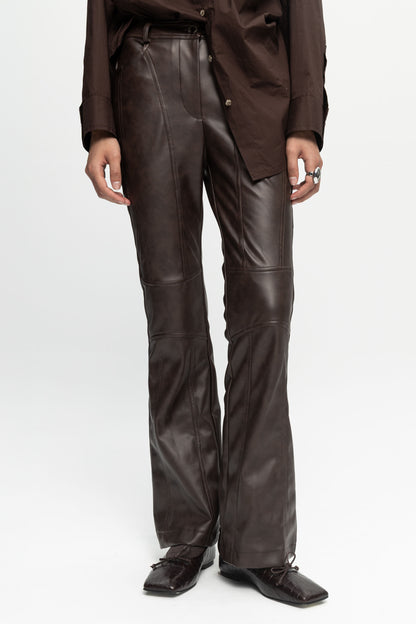 Biker Leather Trousers-Black and Black