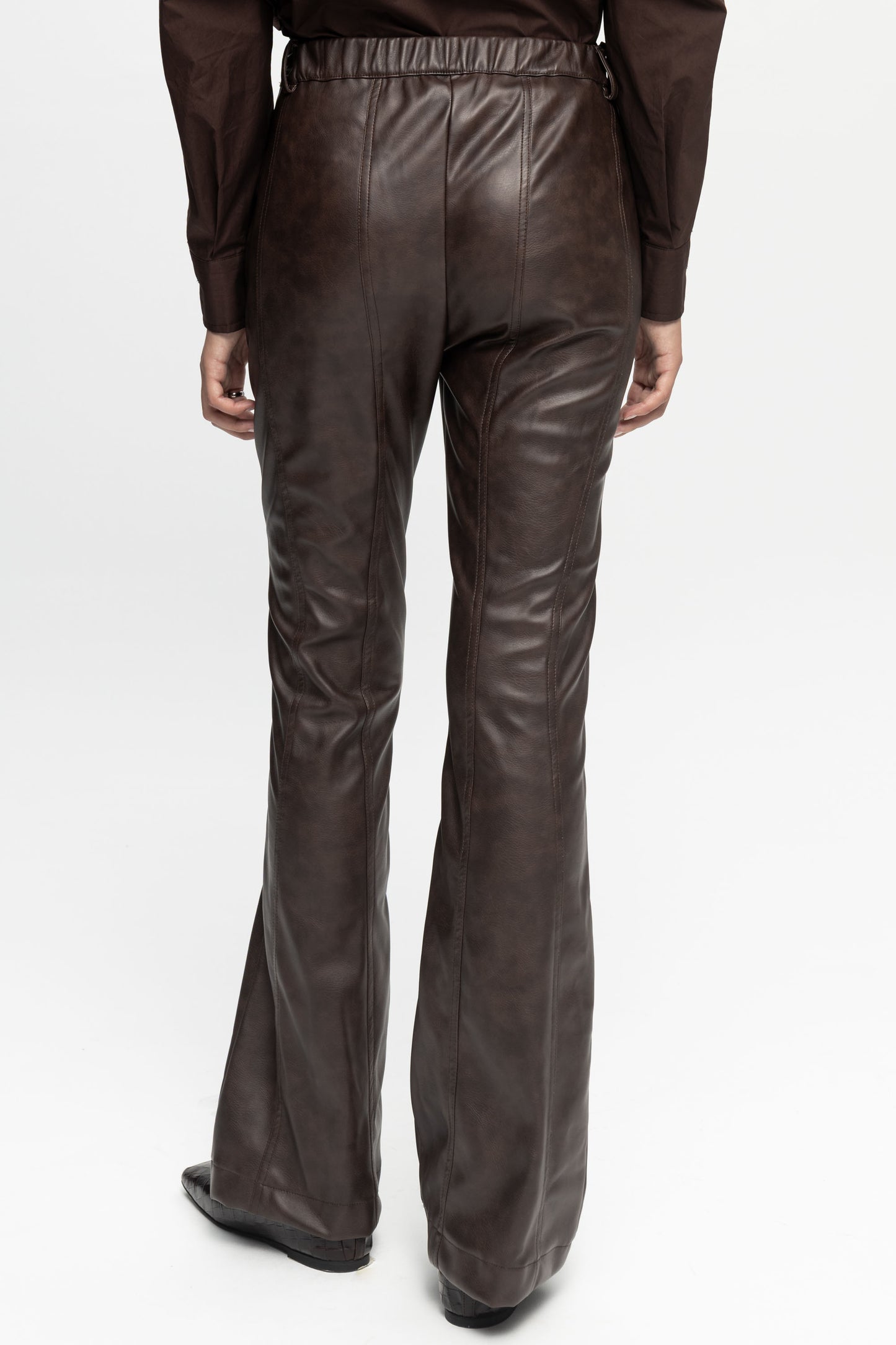 Biker Leather Trousers-Black and Black