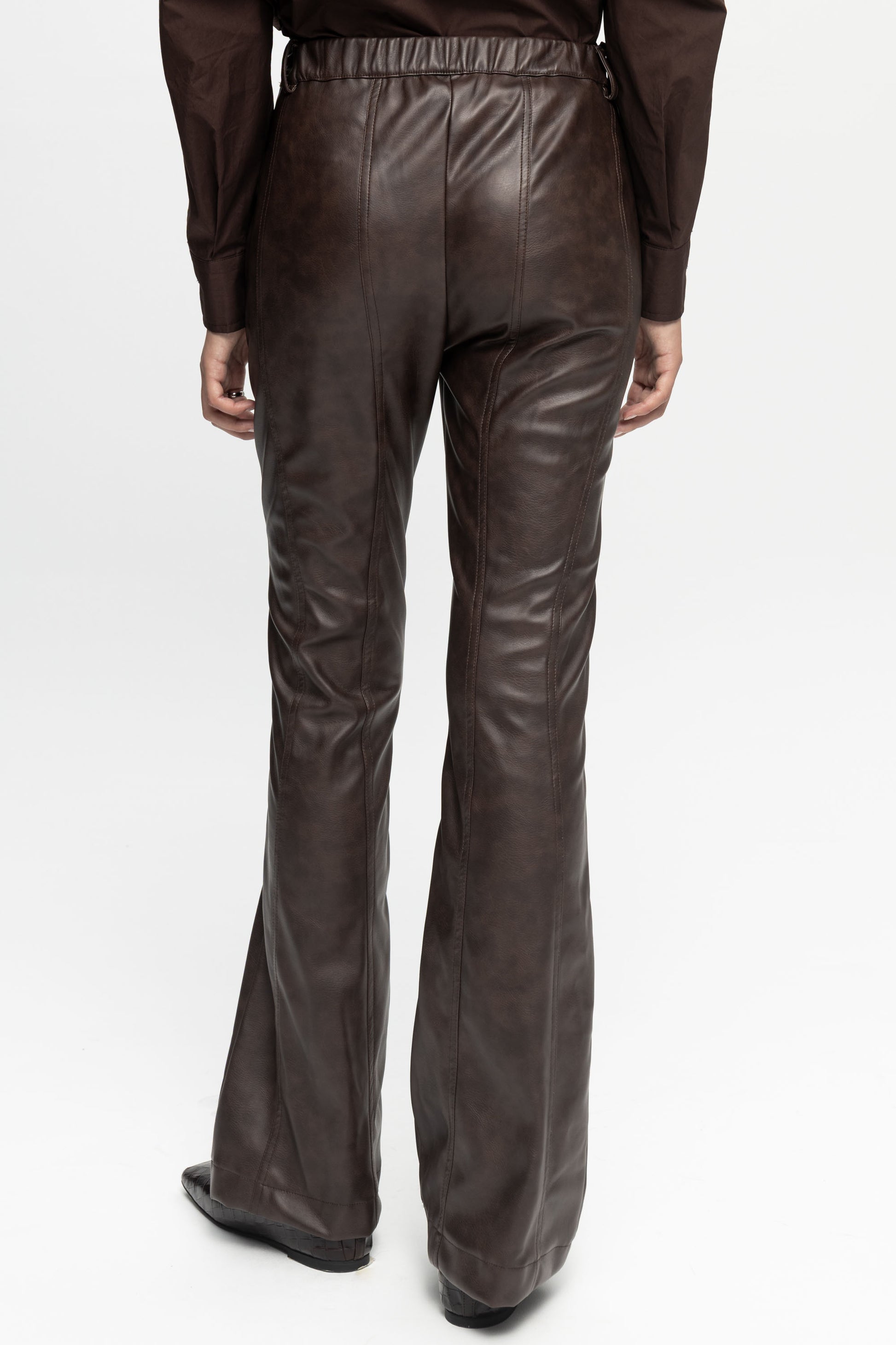 Biker Leather Trousers-Black and Black