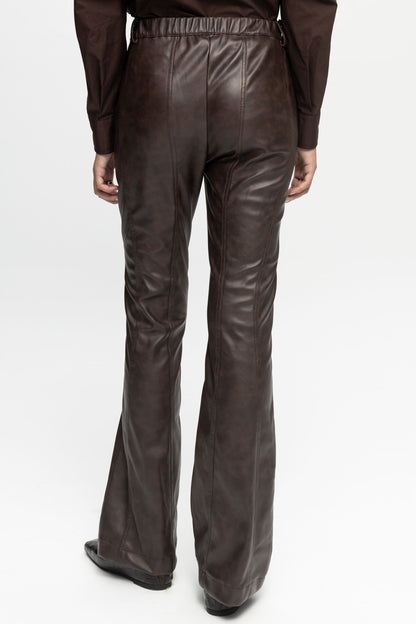 Biker Leather Trousers-Black and Black