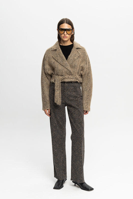 Crop Jacket-Black and Black