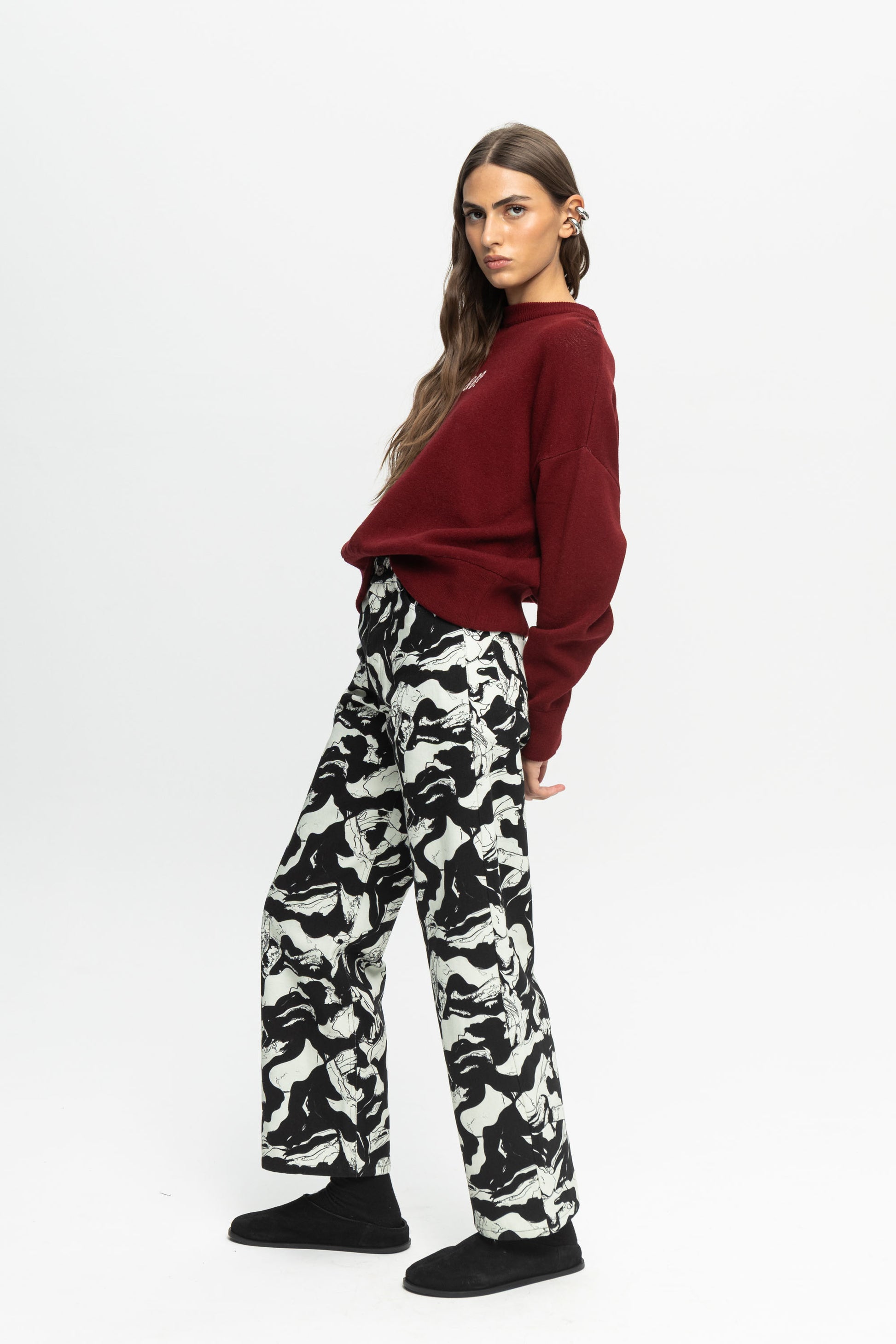 "Milk" Denim Pants-Black and Black