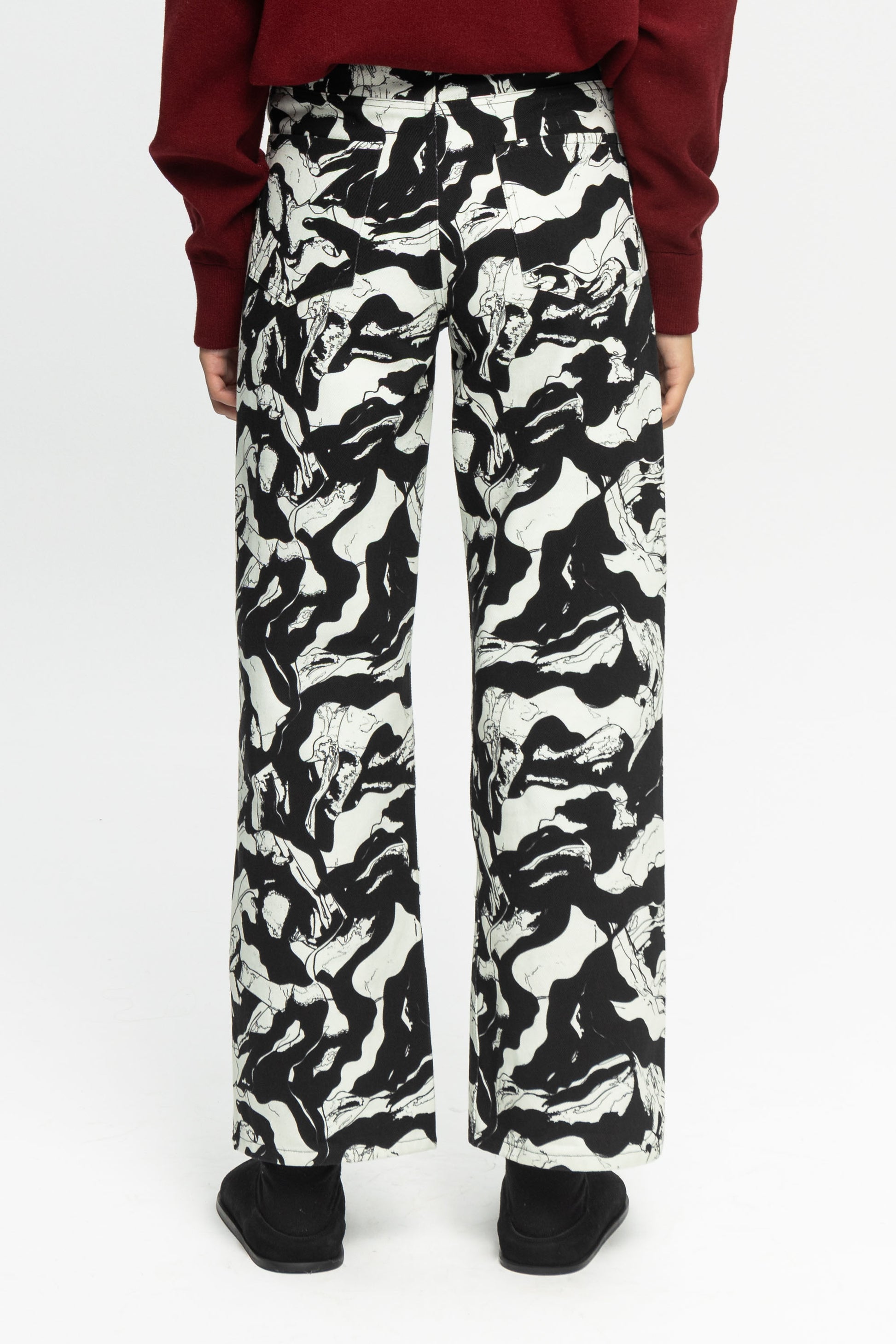 "Milk" Denim Pants-Black and Black