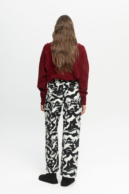 "Milk" Denim Pants-Black and Black