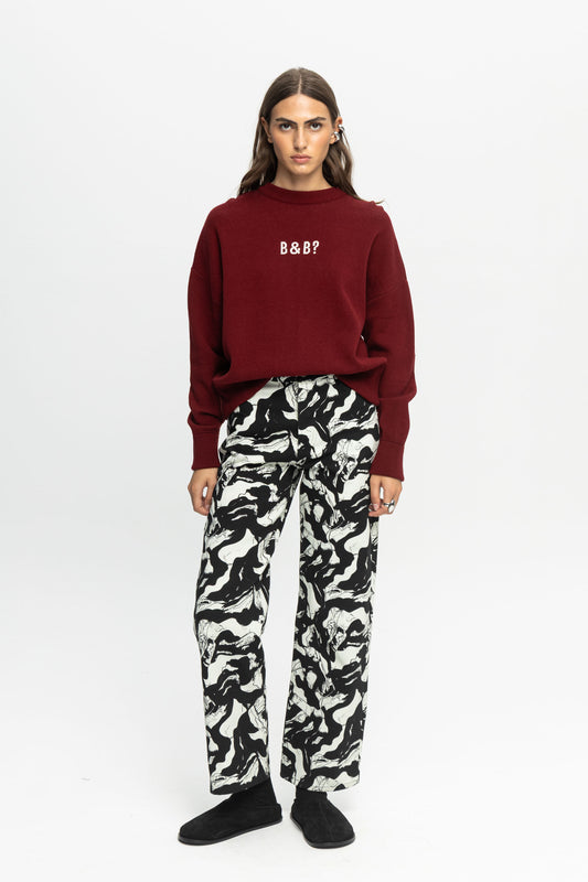 "Milk" Denim Pants-Black and Black