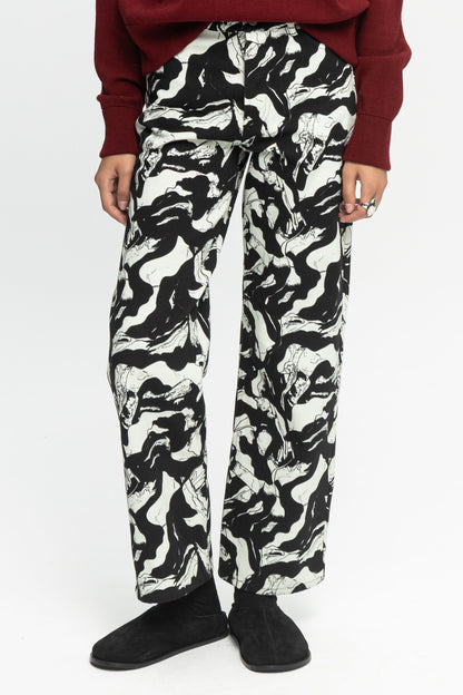 "Milk" Denim Pants-Black and Black