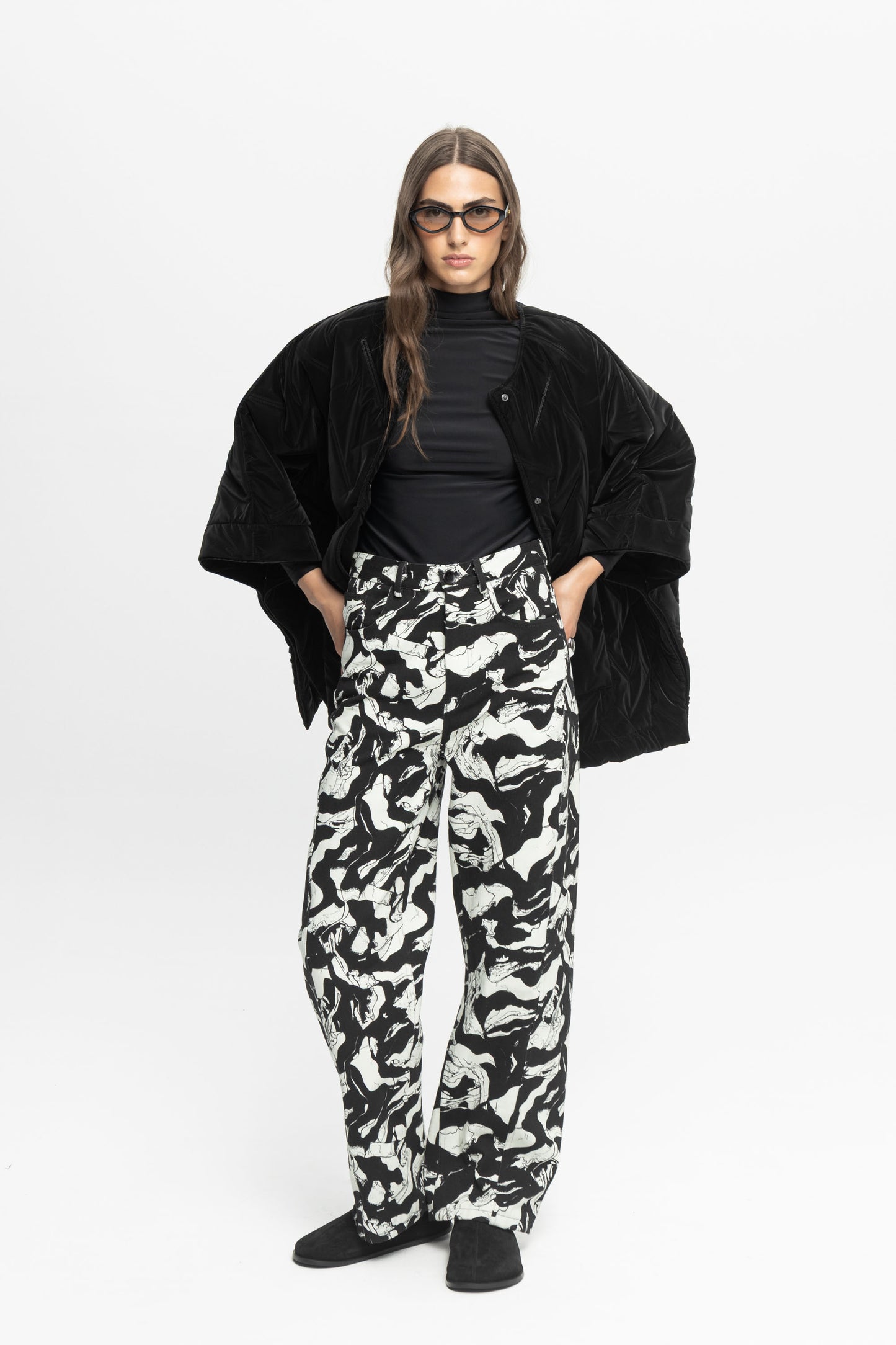"Milk" Denim Trousers-Black and Black