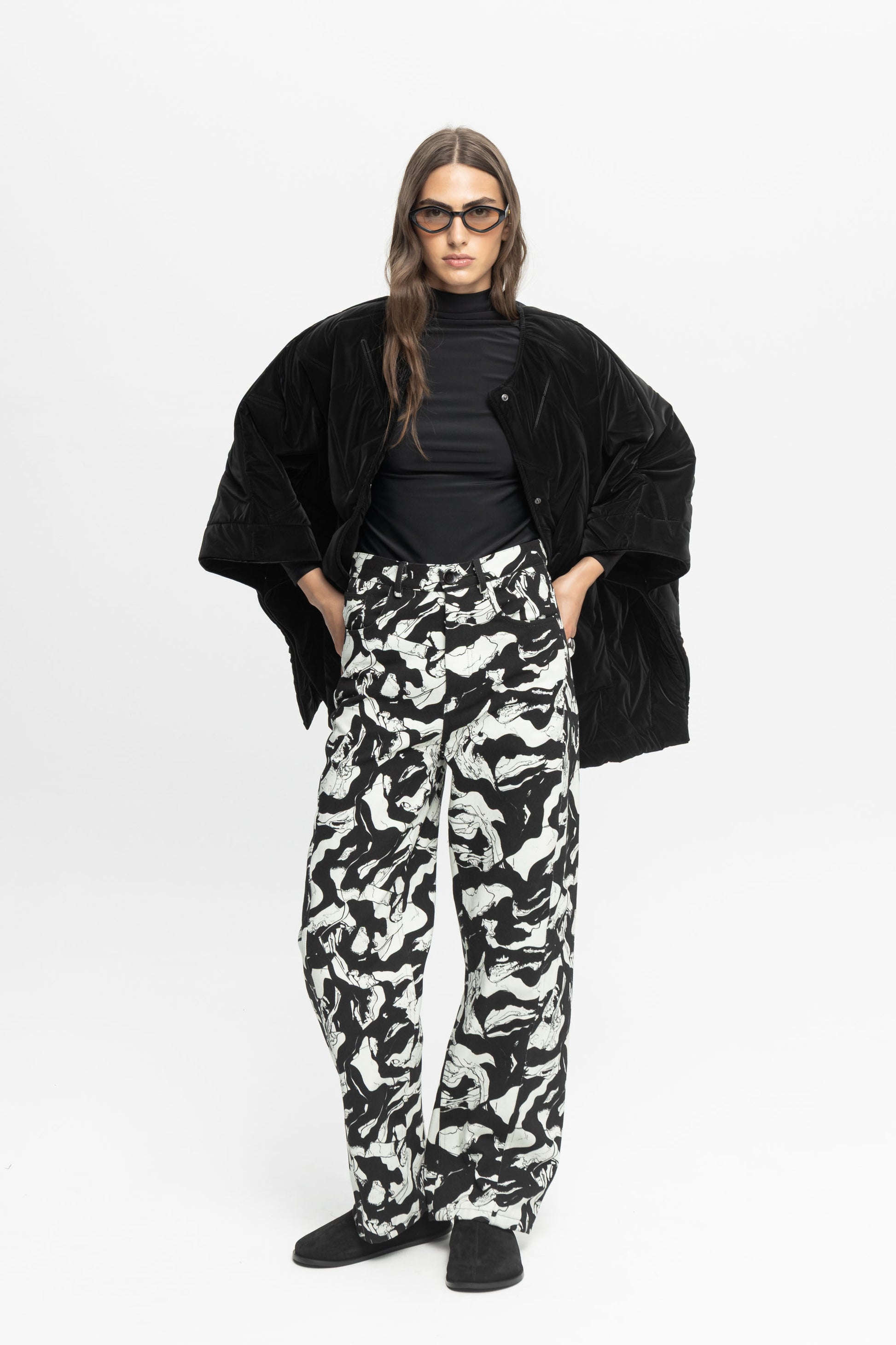 "Milk" Denim Trousers-Black and Black