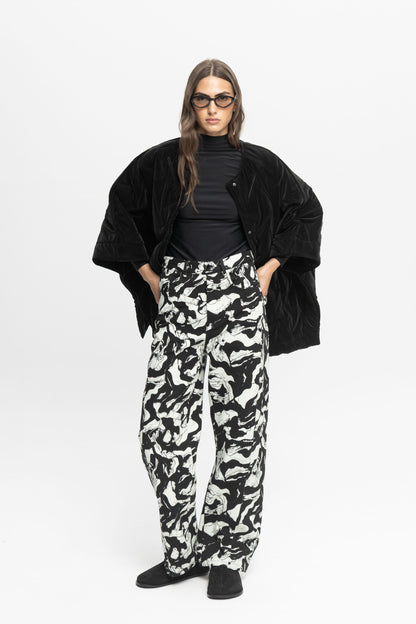 "Milk" Denim Trousers-Black and Black