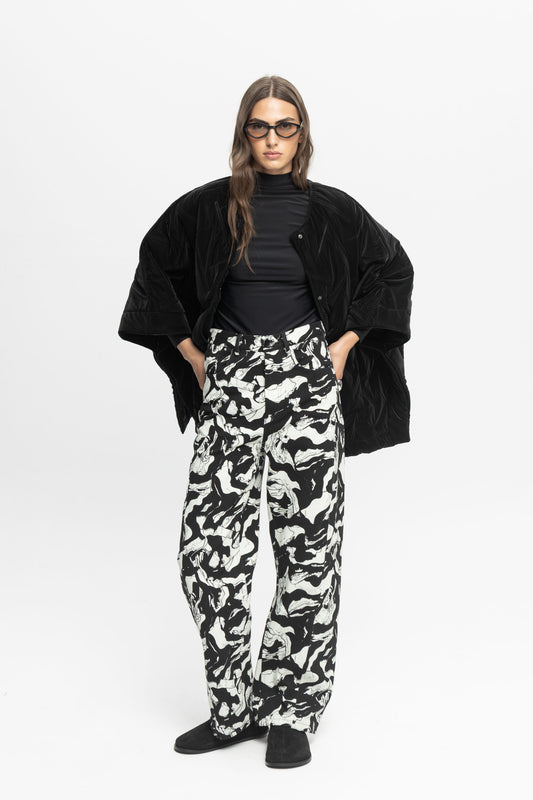 "Milk" Denim Trousers-Black and Black