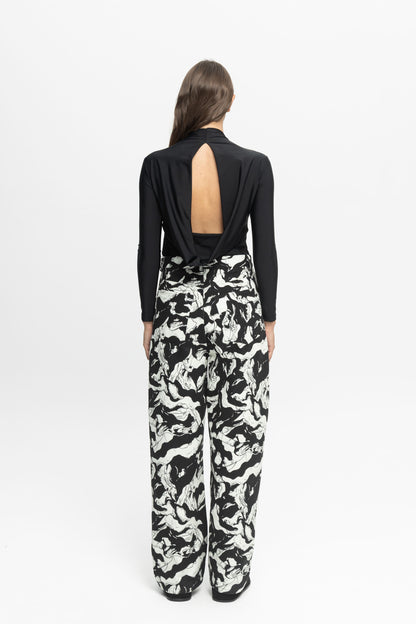 "Milk" Denim Trousers-Black and Black