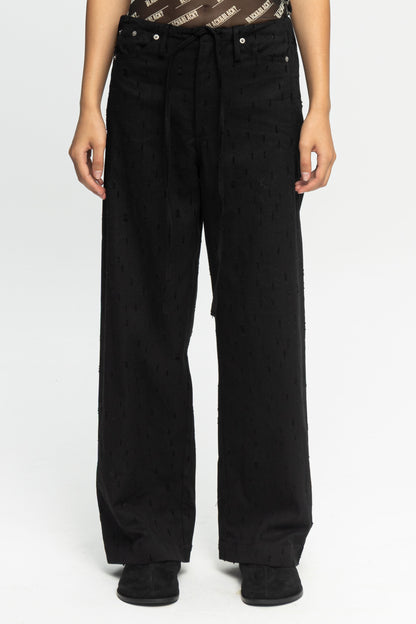Black Denim Trousers-Black and Black