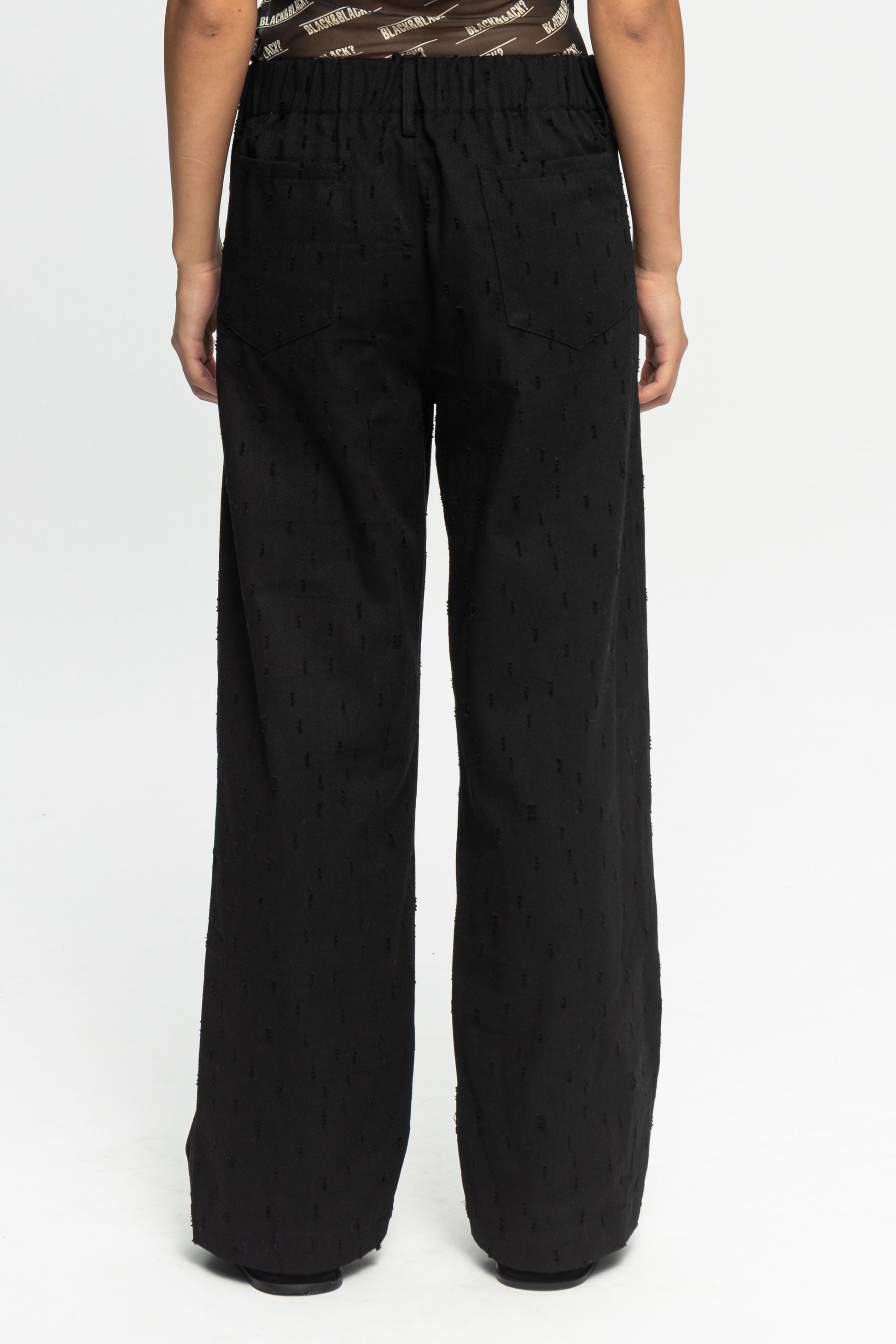 Black Denim Trousers-Black and Black