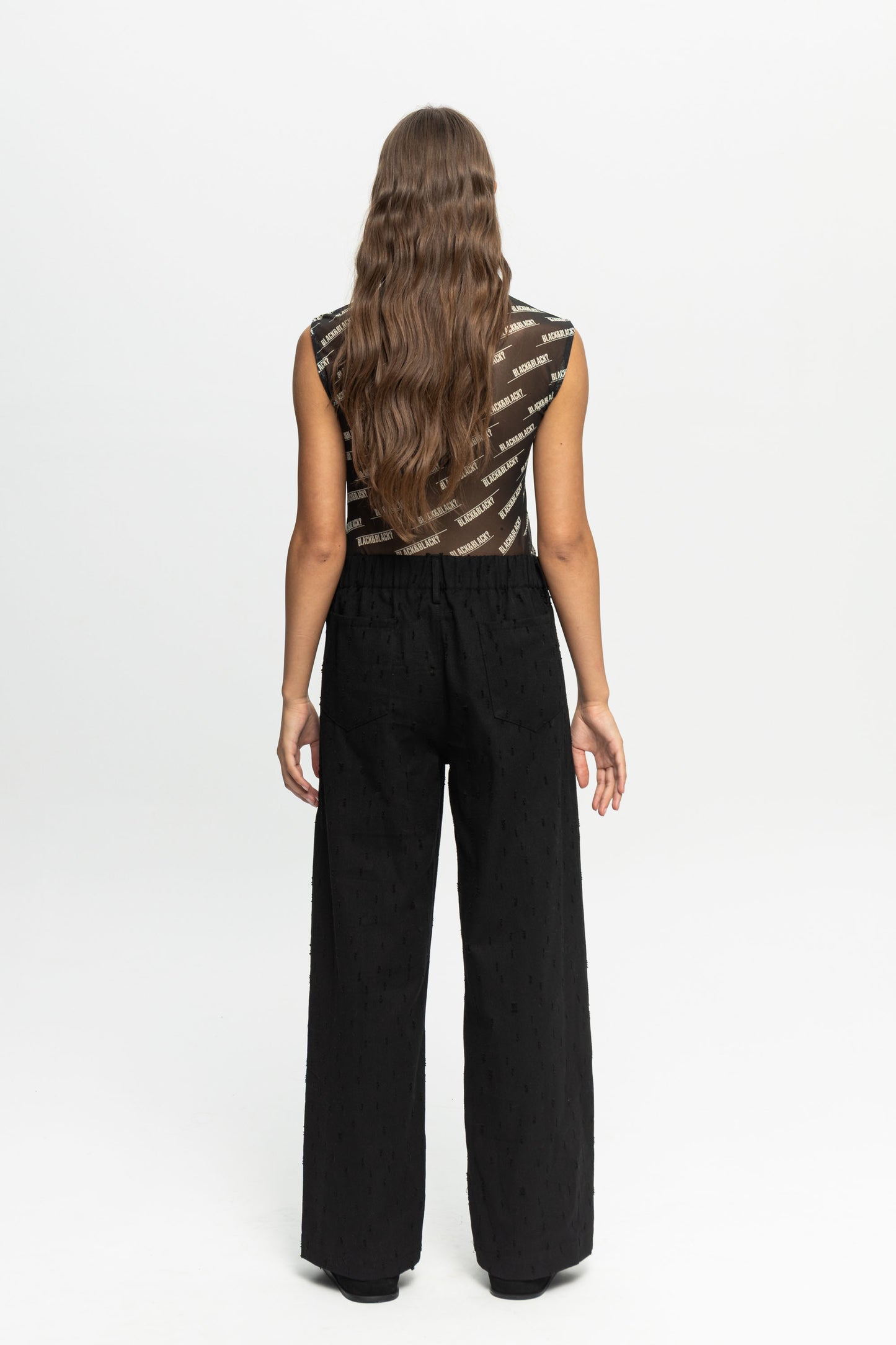 Black Denim Trousers-Black and Black