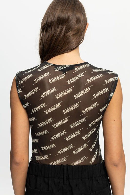 "Black" Sleeveless Top-Black and Black