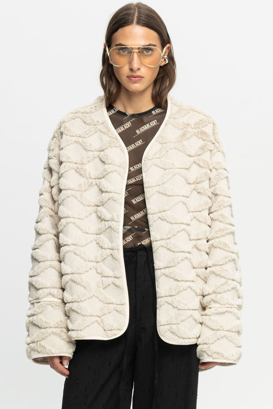 Textured Jacket-Black and Black