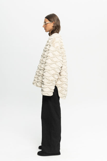 Textured Jacket-Black and Black