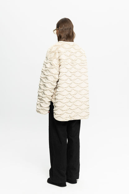 Textured Jacket-Black and Black