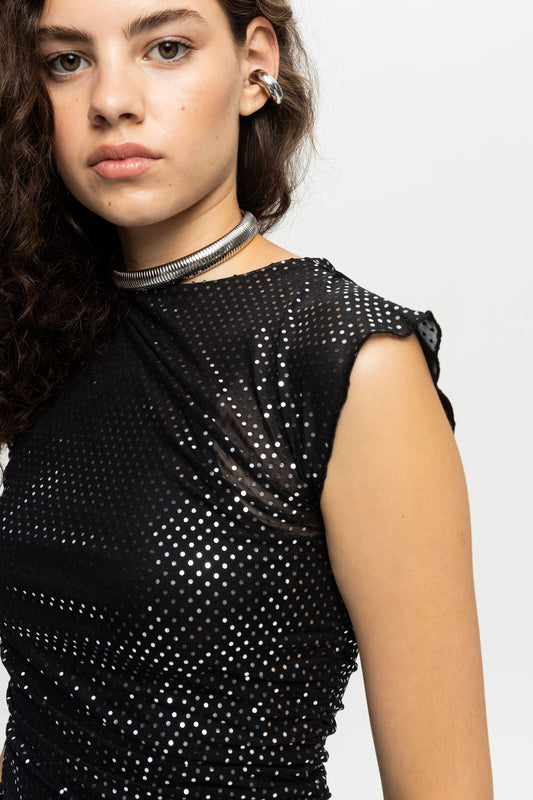 Disco Top-Black and Black