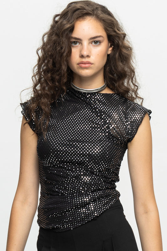 Disco Top-Black and Black