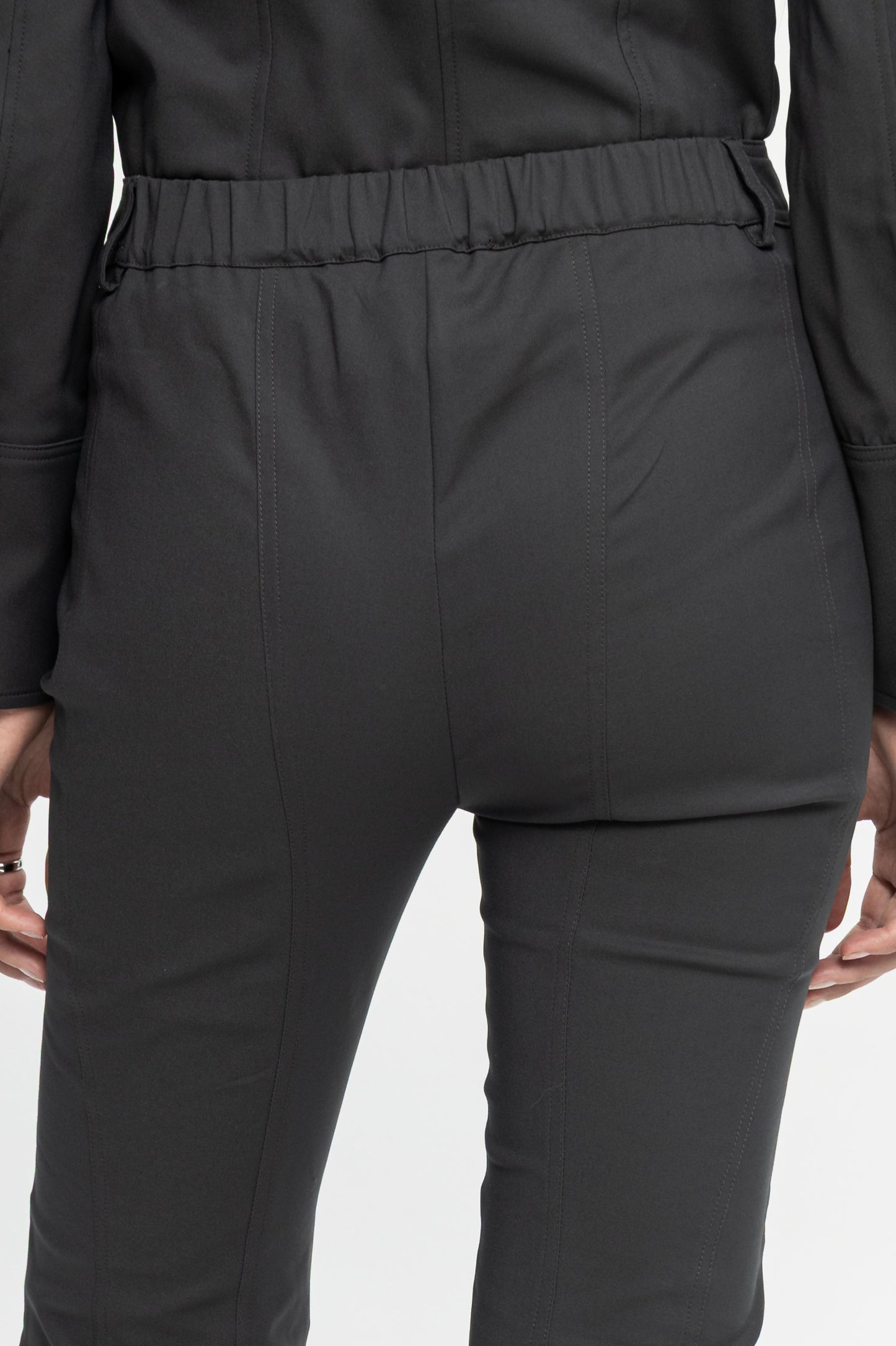 Grey Biker Trousers-Black and Black