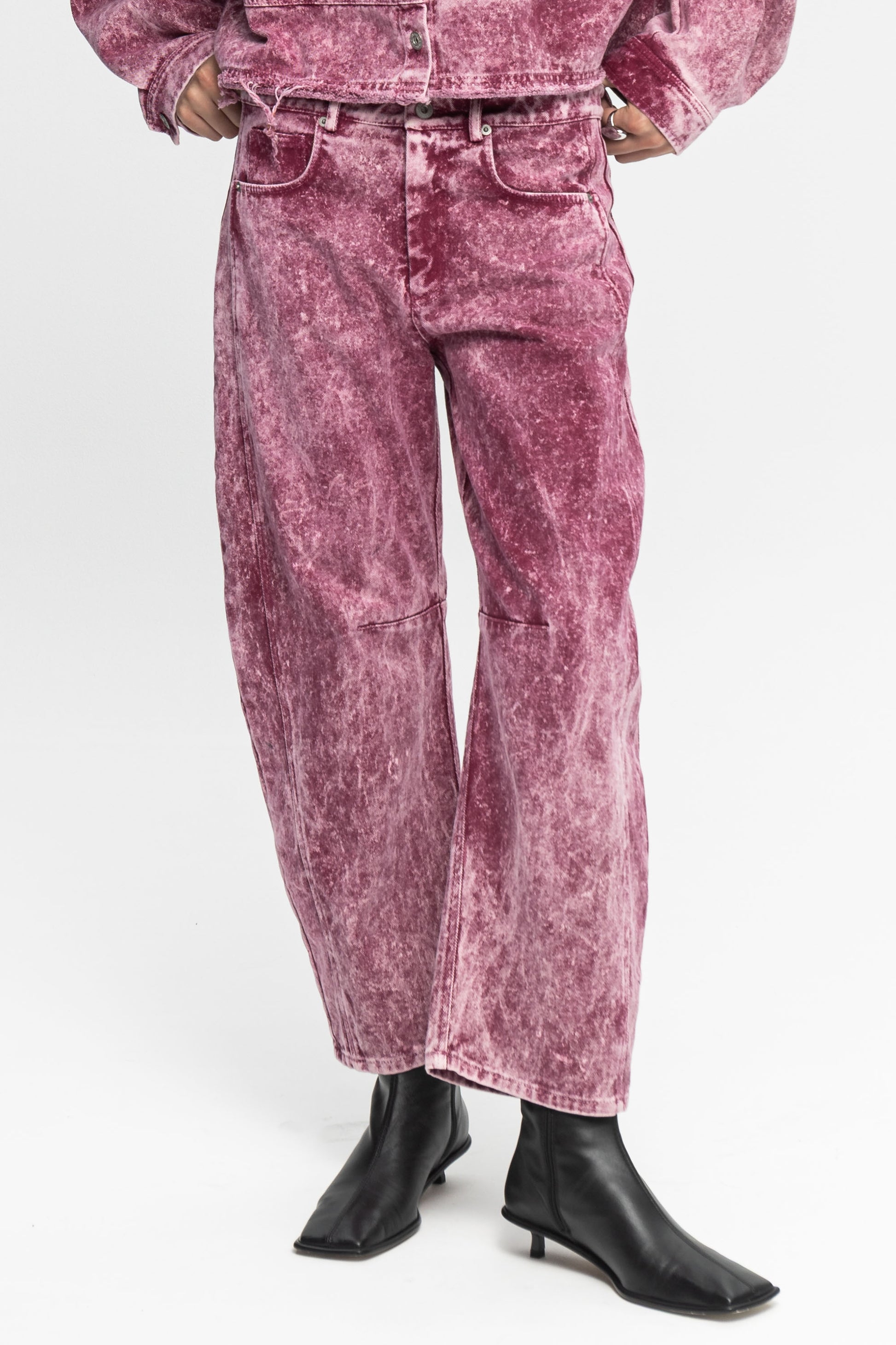 Washed Denim Jeans-Black and Black