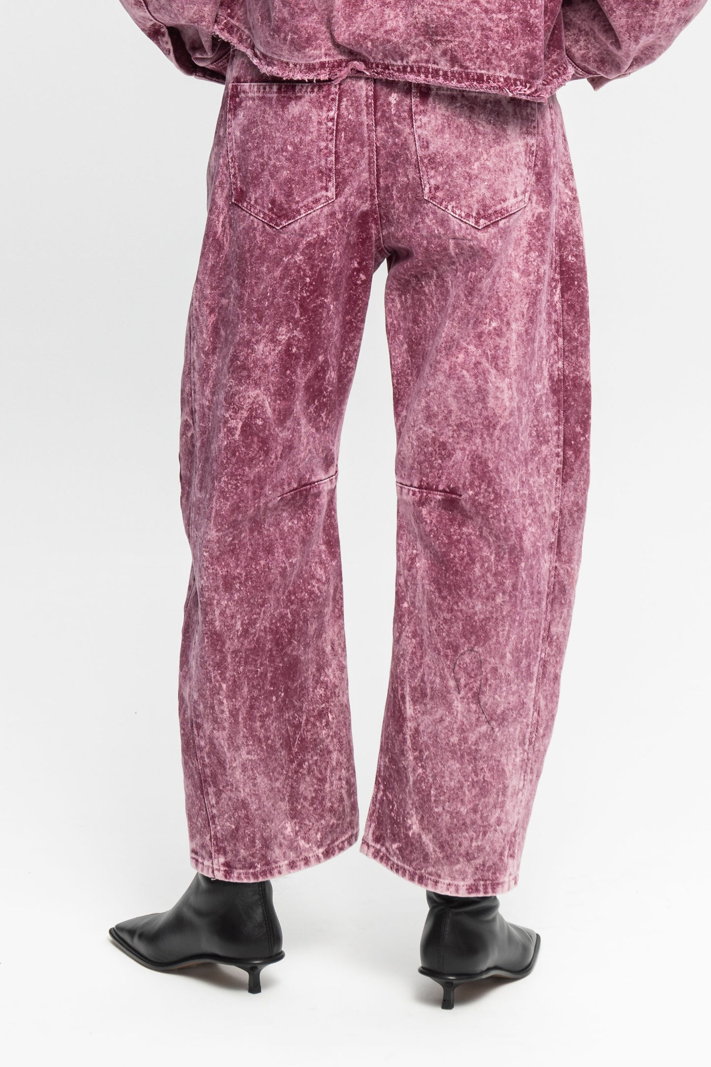 Washed Denim Jeans-Black and Black