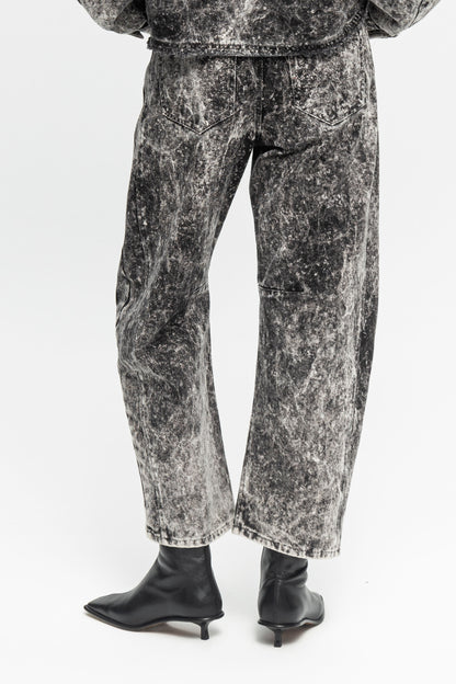 Washed Denim Jeans-Black and Black