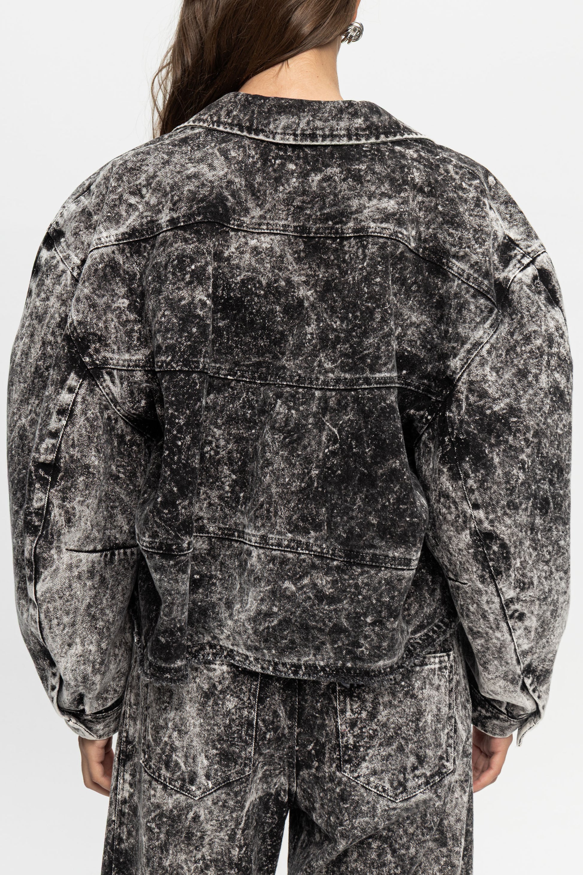 Washed Denim Jacket-Black and Black