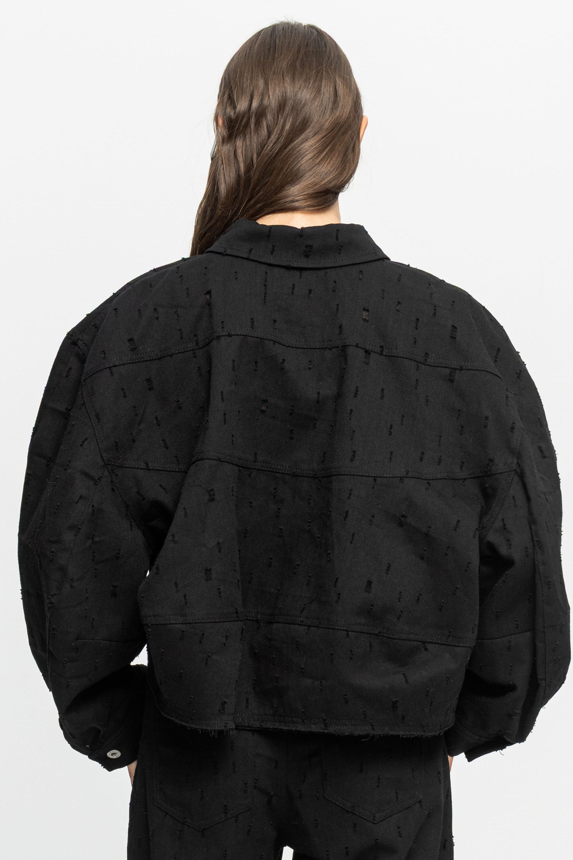 Black Denim Jacket-Black and Black