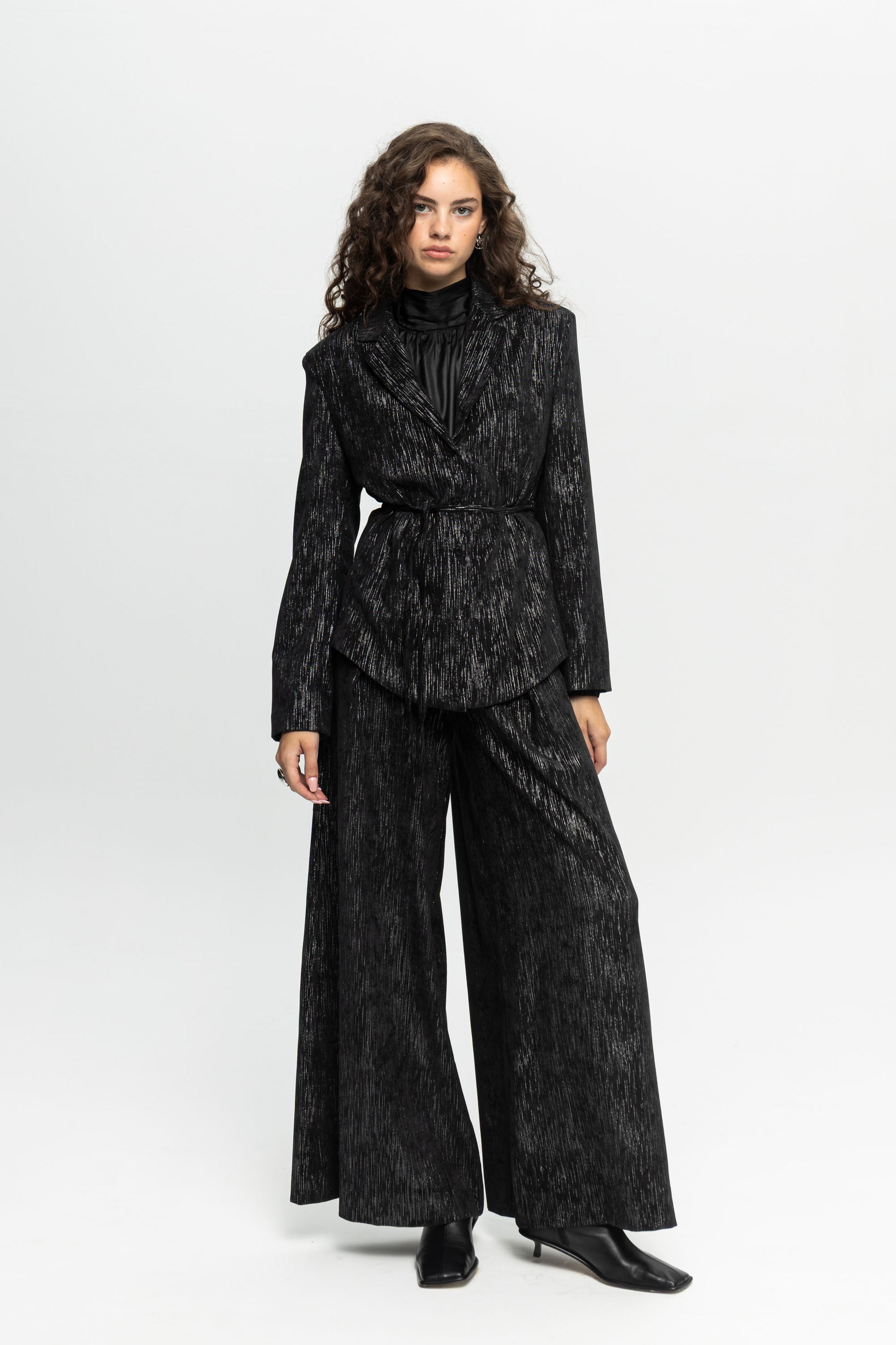 Metallic Jacket-Black and Black