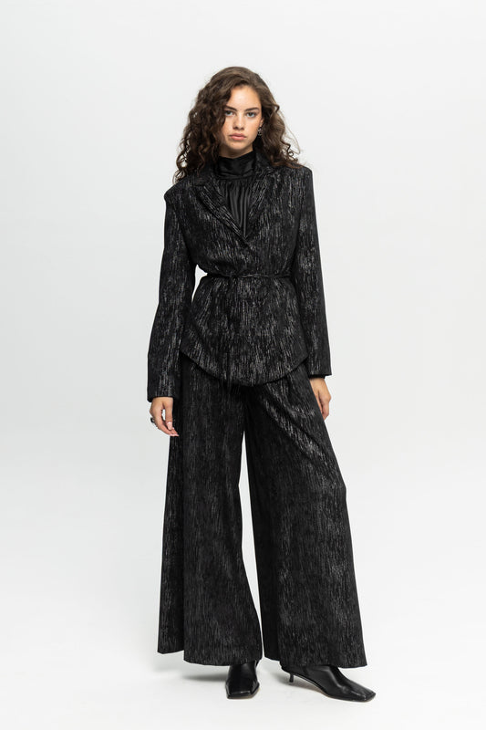 Metallic Jacket-Black and Black