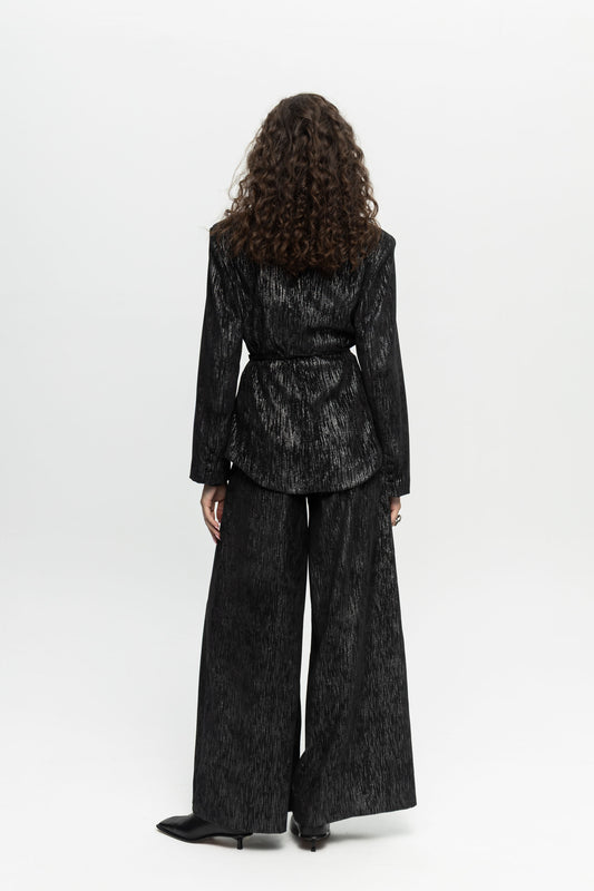 Metallic Jacket-Black and Black