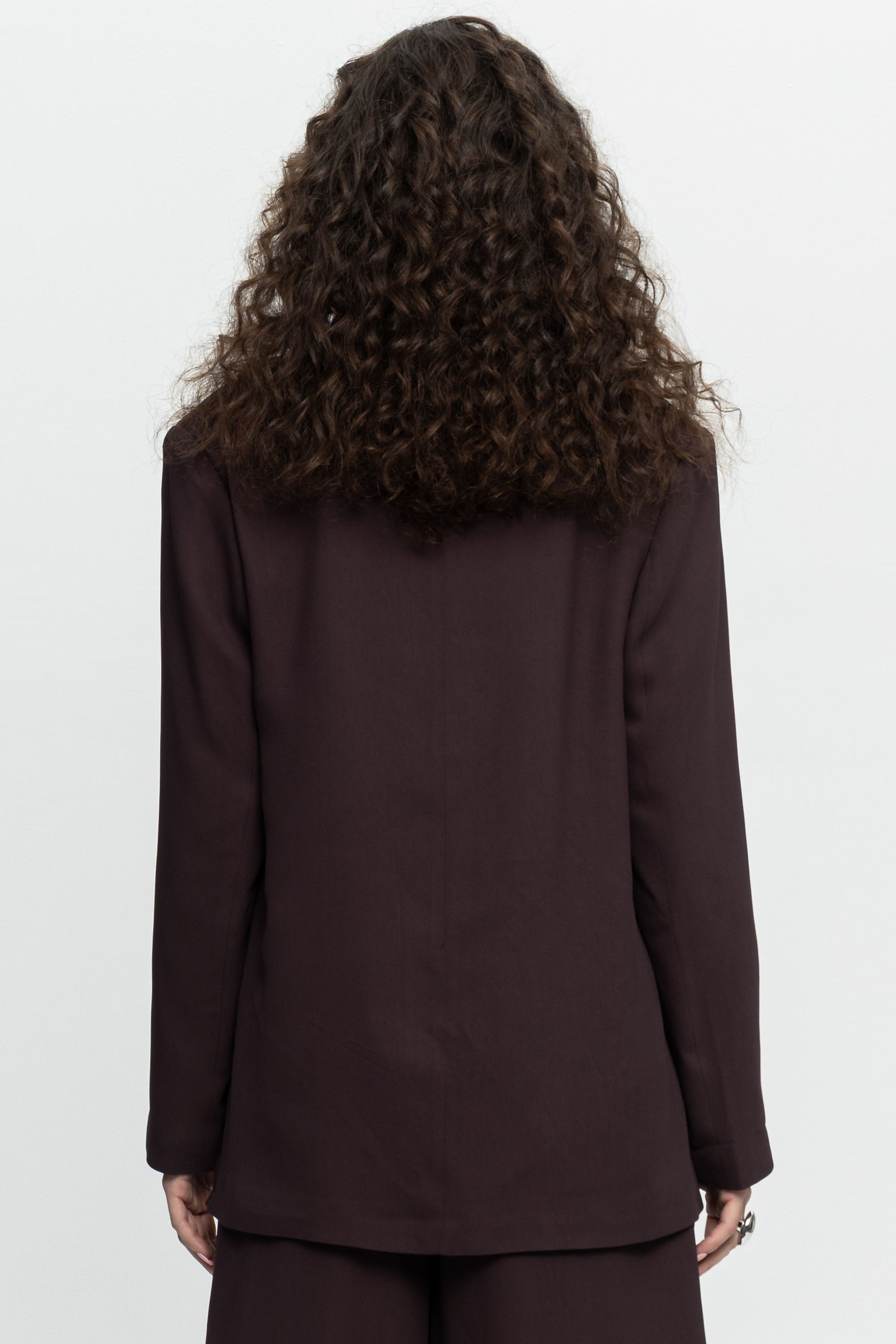Plum Oversized Blazer-Black and Black
