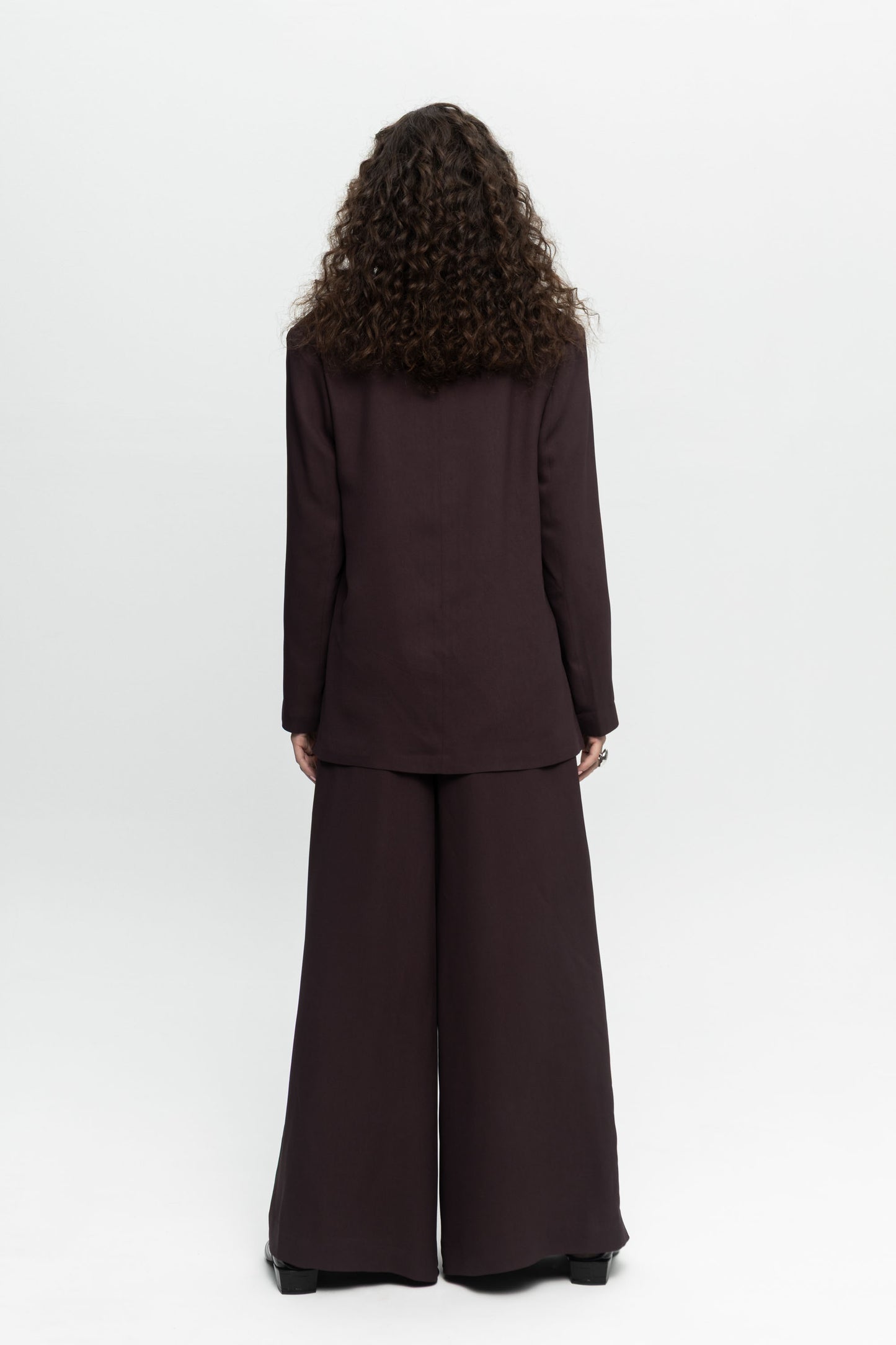 Plum Oversized Blazer-Black and Black