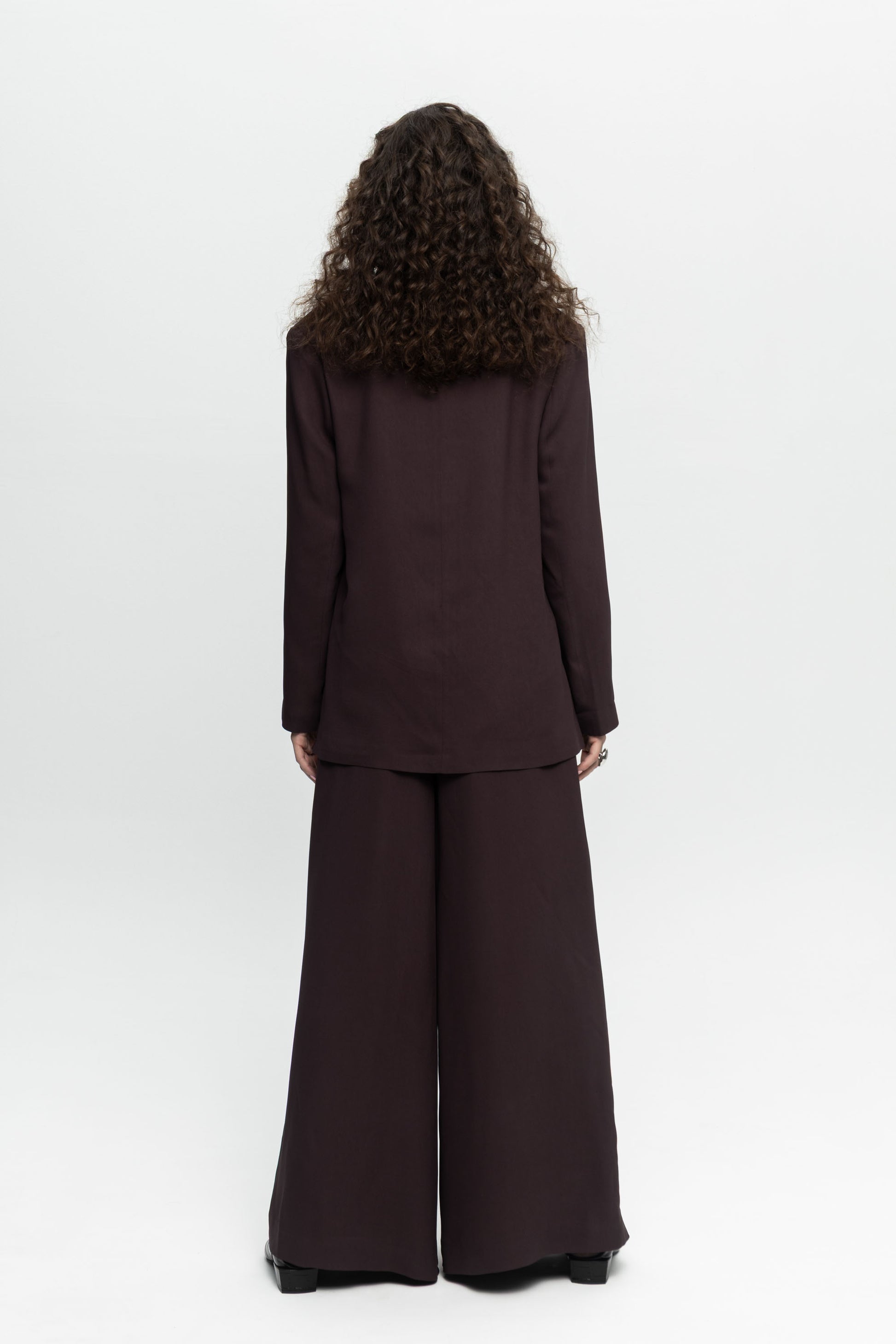 Plum Oversized Blazer-Black and Black