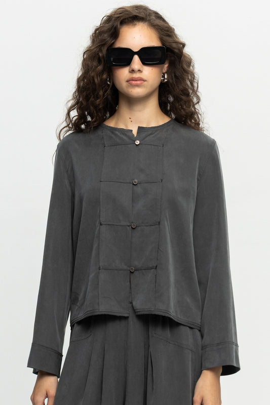 Zen Box Shirt-Black and Black