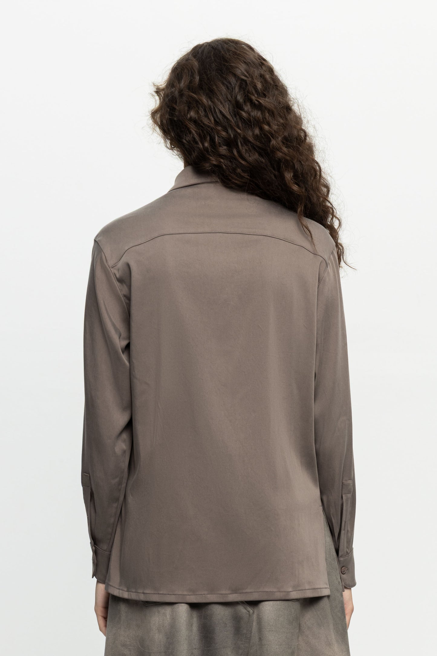 Taupe Pocket Shirt-Black and Black