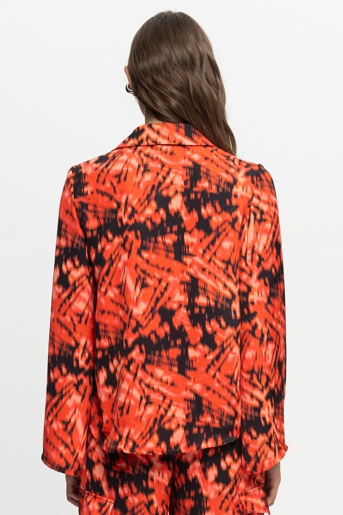 "Red Rum" Satin Shirt-Black and Black