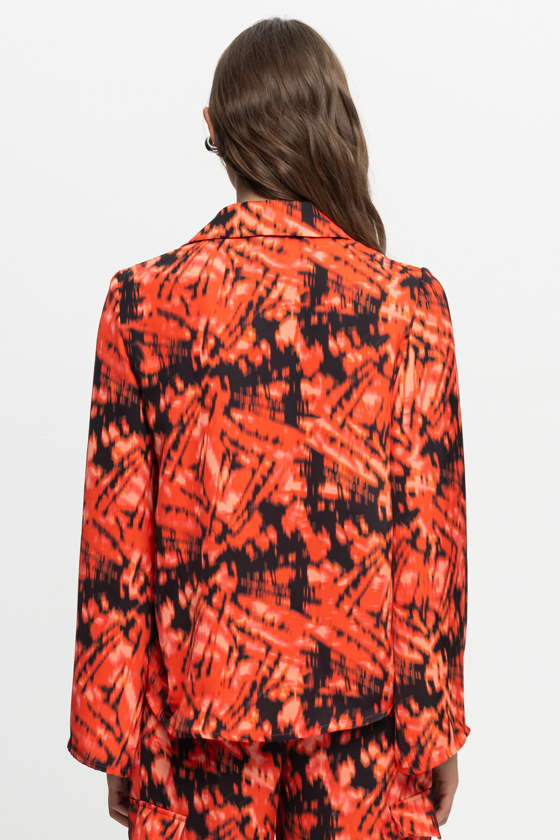"Red Rum" Satin Shirt-Black and Black