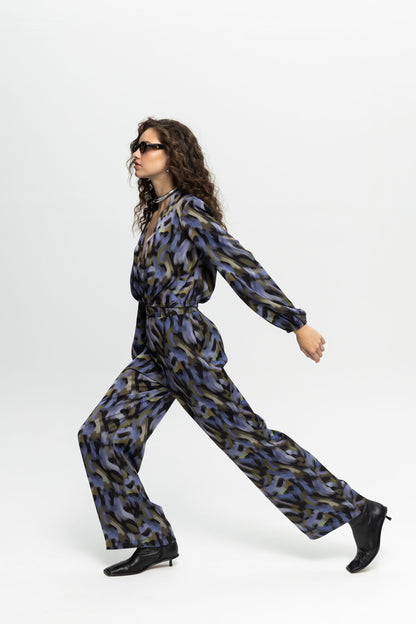 "Purple Haze" Satin Pants-Black and Black