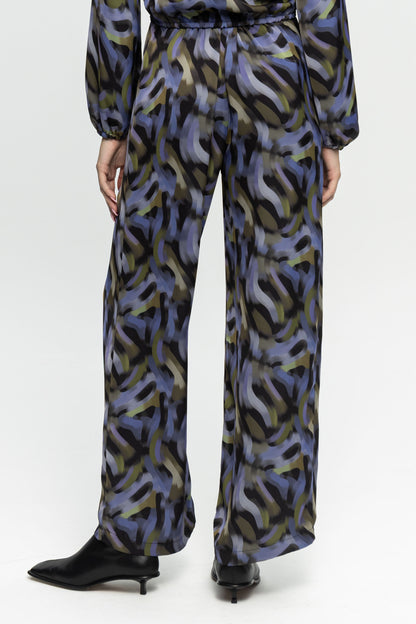 "Purple Haze" Satin Pants-Black and Black