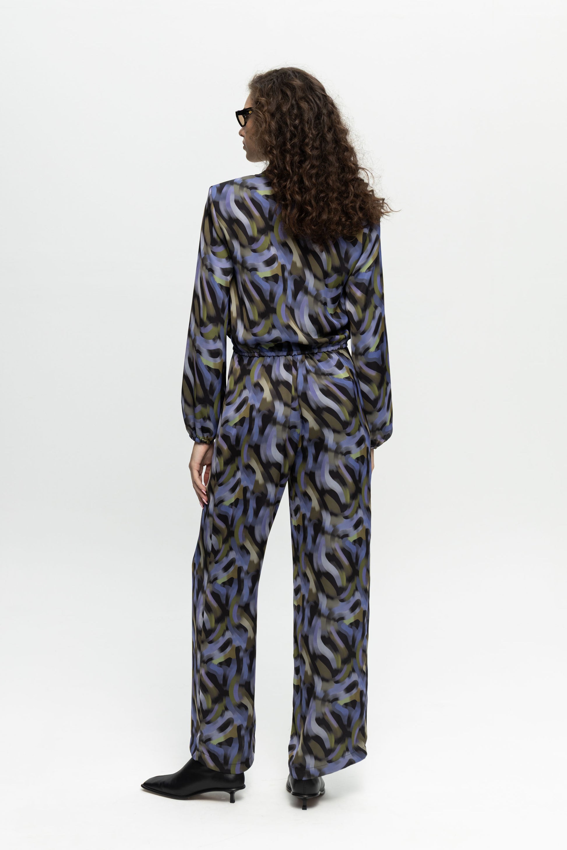 "Purple Haze" Satin Pants-Black and Black