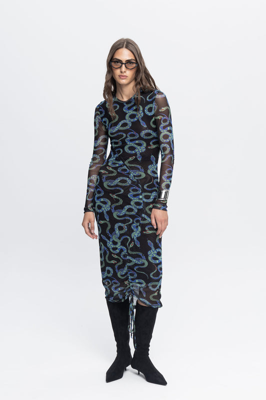 "Snake Bites" Dress-Black and Black