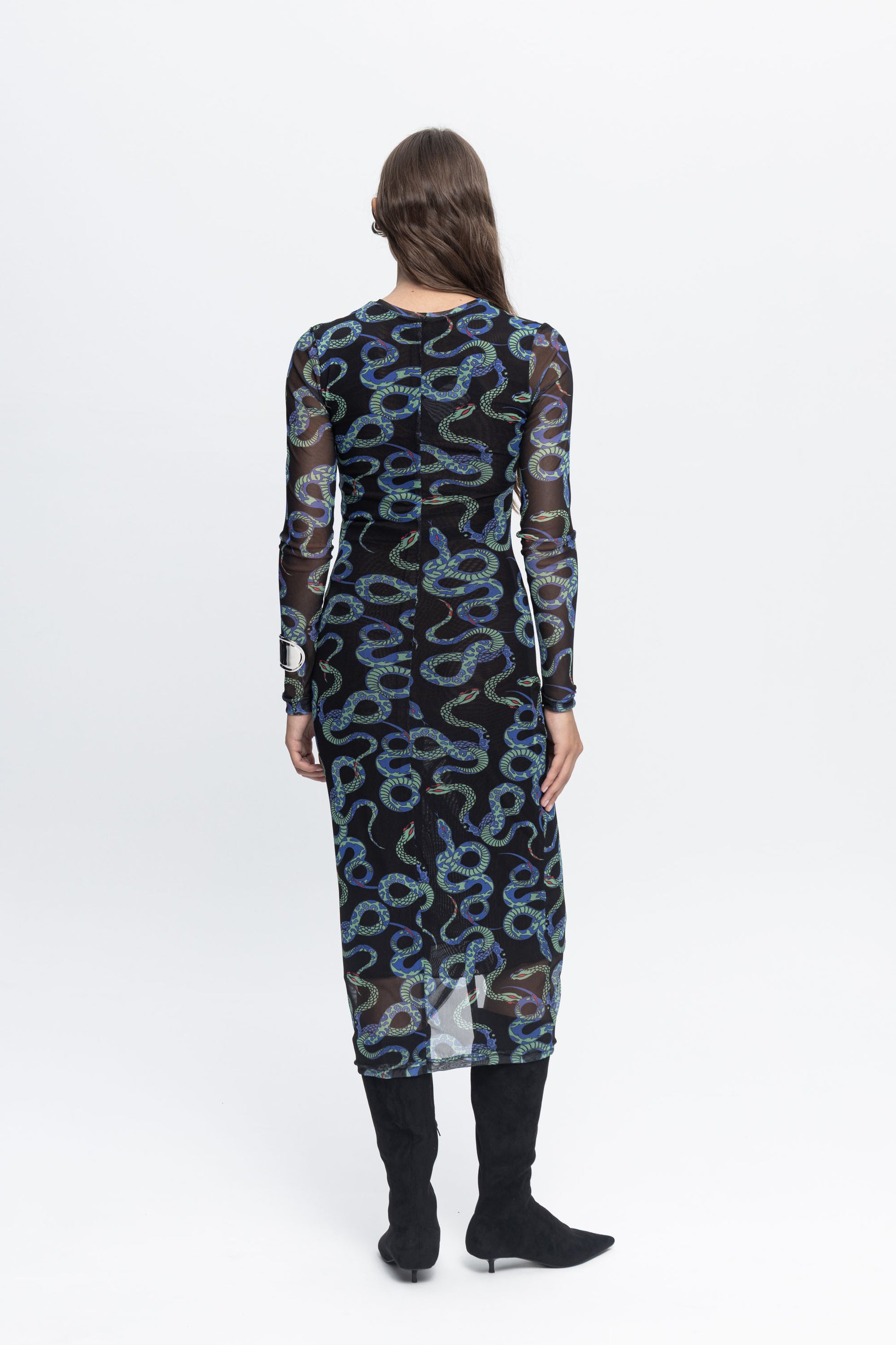 "Snake Bites" Dress-Black and Black