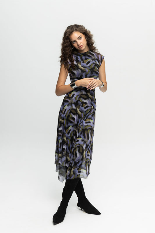 "Purple Haze" Dress-Black and Black