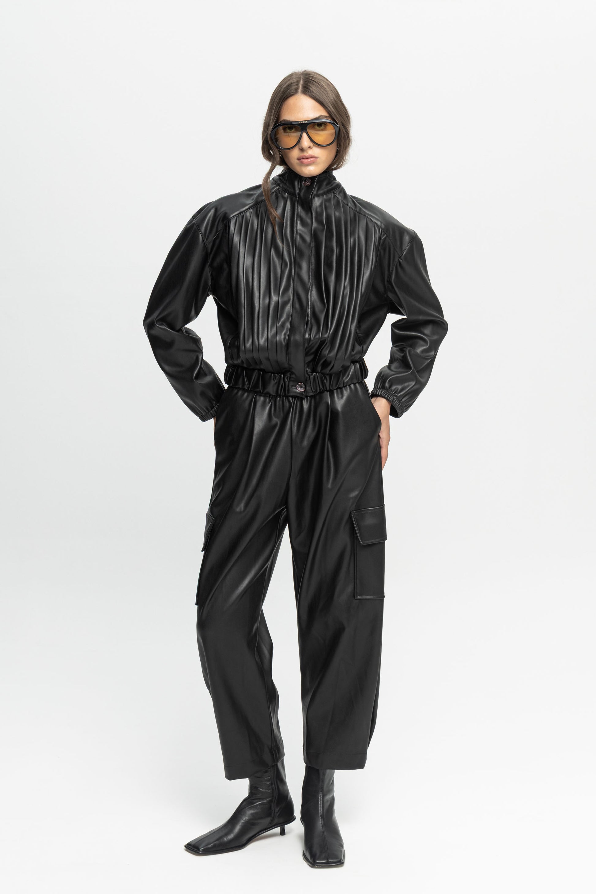 Black Leather Jacket-Black and Black