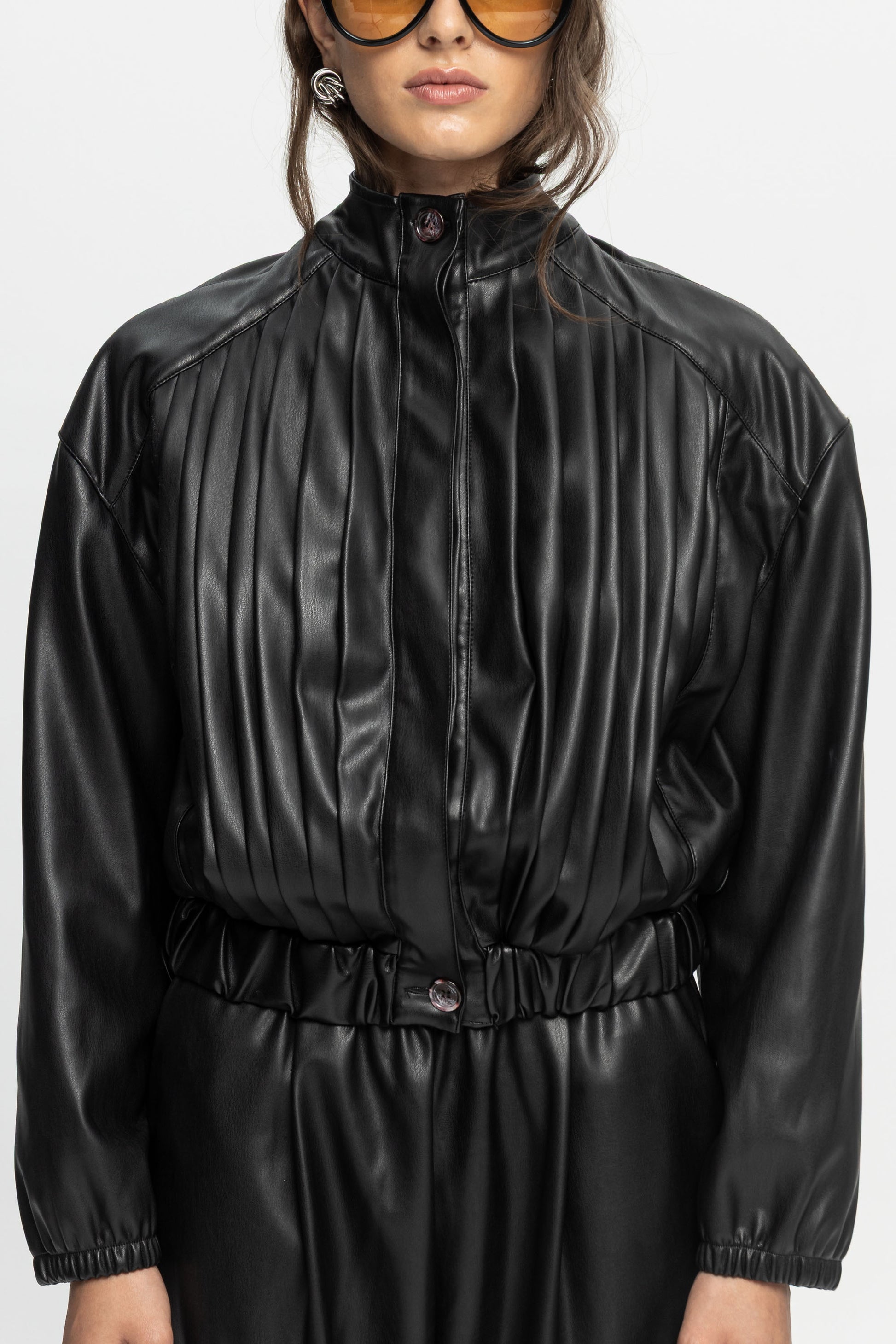 Black Leather Jacket-Black and Black