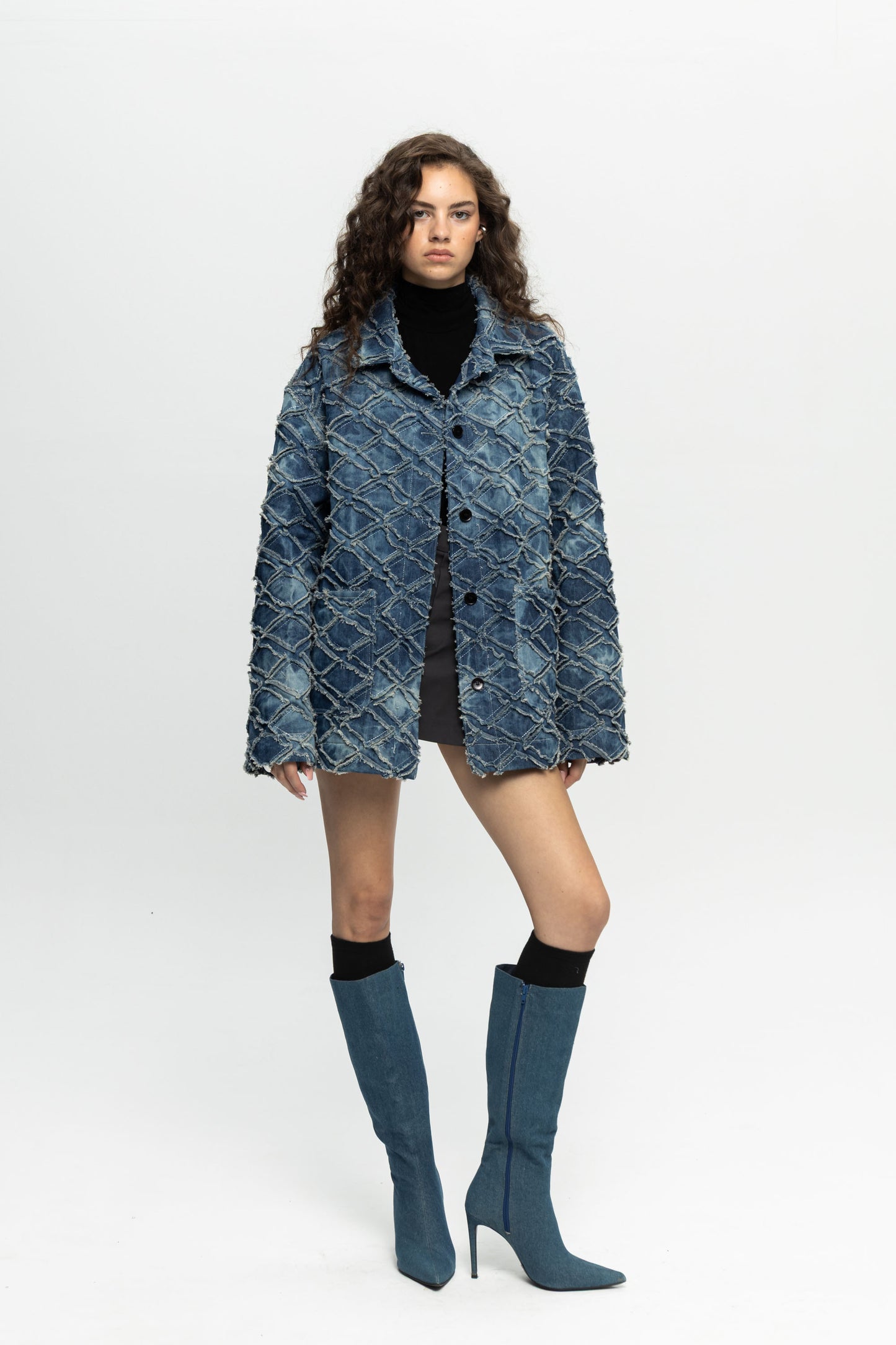 Denim Jacket-Black and Black