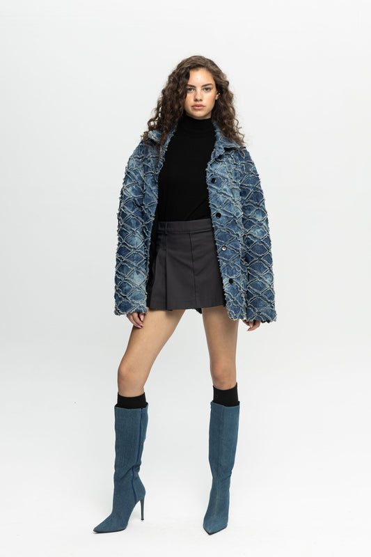 Denim Jacket-Black and Black